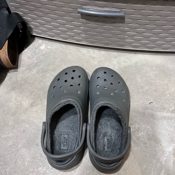 Grey Fuzzy Crocs - Picture 1 of 4